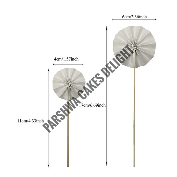 Paper Fans For Cake Decoration - Delight 1, 4 Pcs