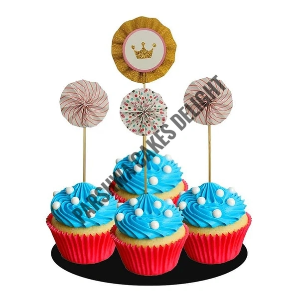 Paper Fans For Cake Decoration - Delight 2, 4 Pcs