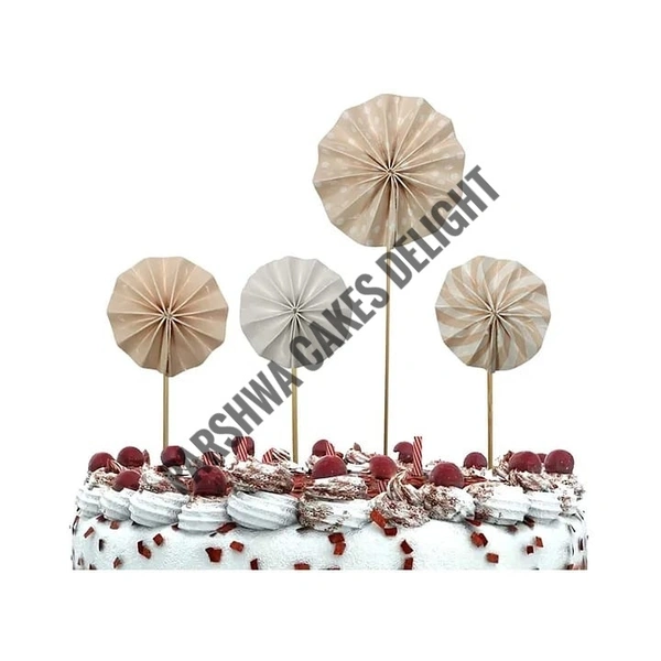 Paper Fans For Cake Decoration - Delight 3, 4 Pcs