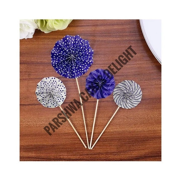 Paper Fans For Cake Decoration - Delight 5, 4 Pcs