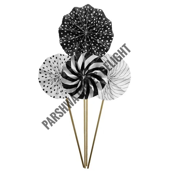 Paper Fans For Cake Decoration - Delight 6, 4 Pcs