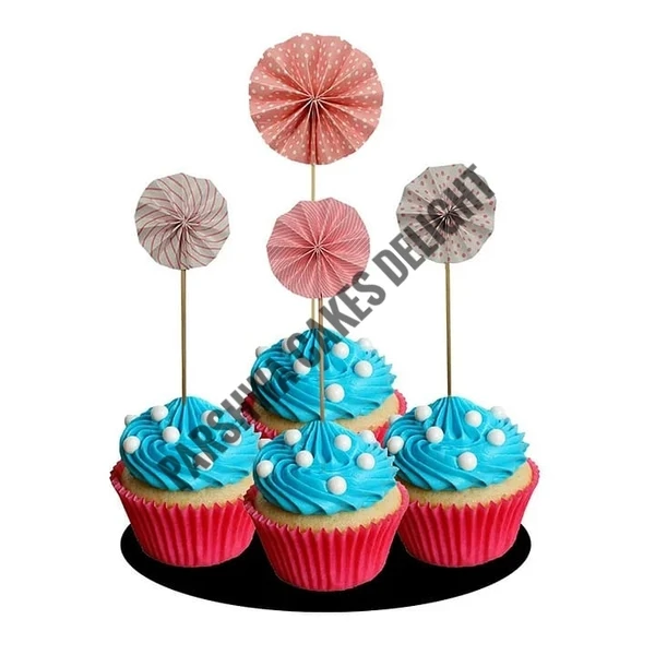 Paper Fans For Cake Decoration - Delight 7, 4 Pcs