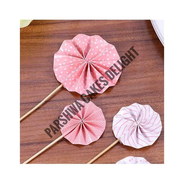 Paper Fans For Cake Decoration - Delight 7, 4 Pcs