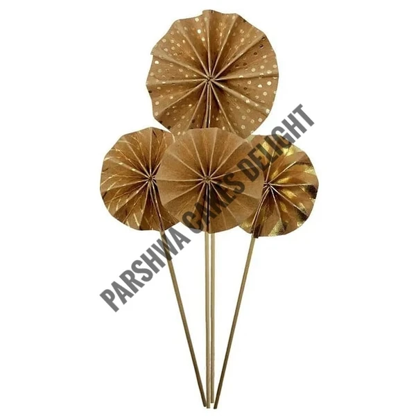 Paper Fans For Cake Decoration - 4 Pcs, Delight 9