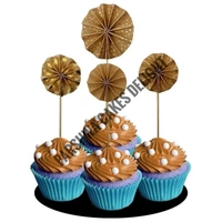 Paper Fans For Cake Decoration - 4 Pcs, Delight 9