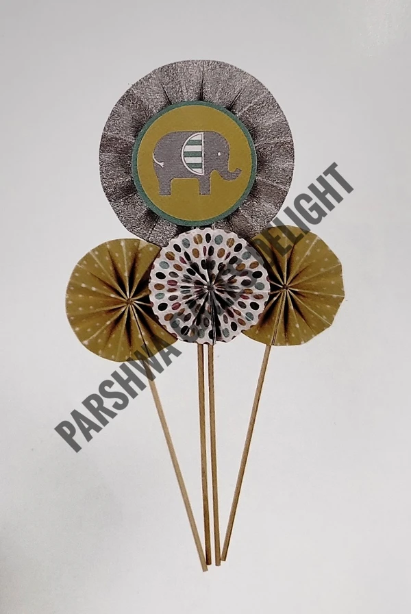 Paper Fans For Cake Decoration - Delight 10, 4 Pcs