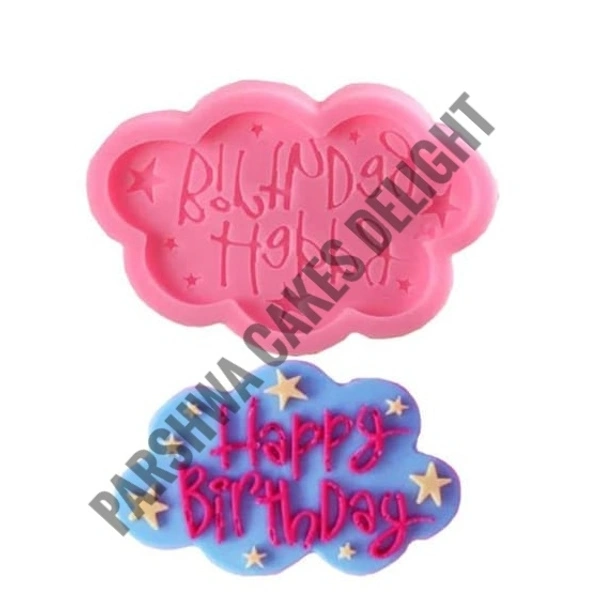 Happy Birthday Cloud Shape Fondant Mould