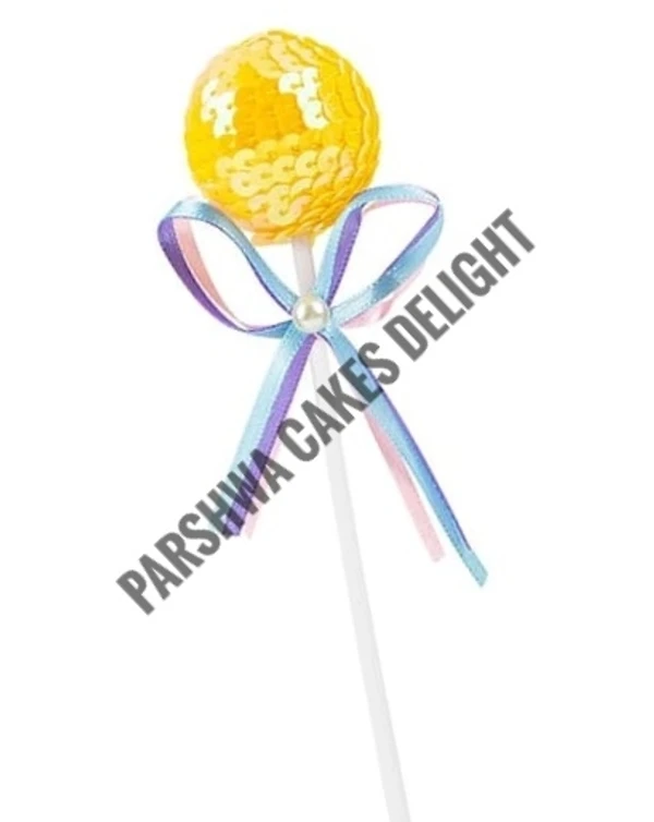 Lollipop Sequence Topper - 1 Pc, Yellow