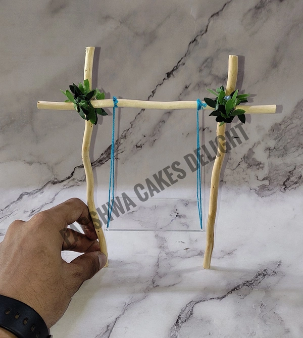 Swing Wooden Cake Topper