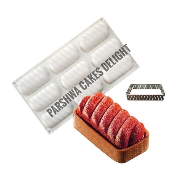 Silicone Cake Mould - Swirly Rectangular, 9 In 1