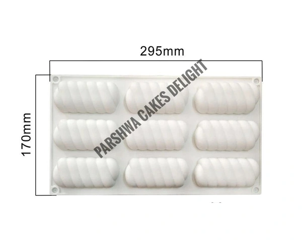 Silicone Cake Mould - Swirly Rectangular, 9 In 1