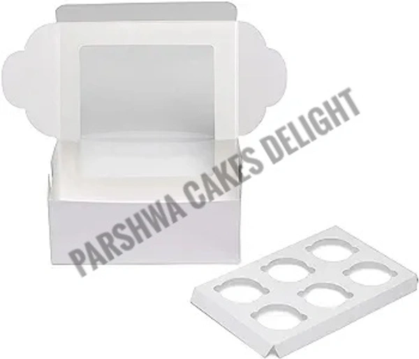 6 CAVITY CUPCAKE BOX  - 10 Pcs Pack, Black