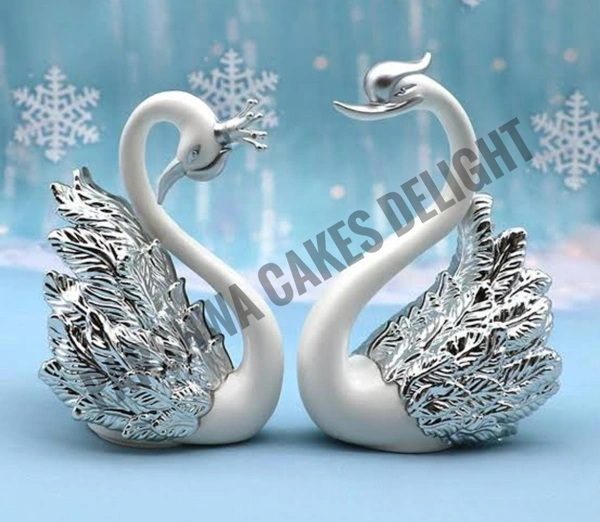 Swan Toy Set - 2 Pcs, Silver