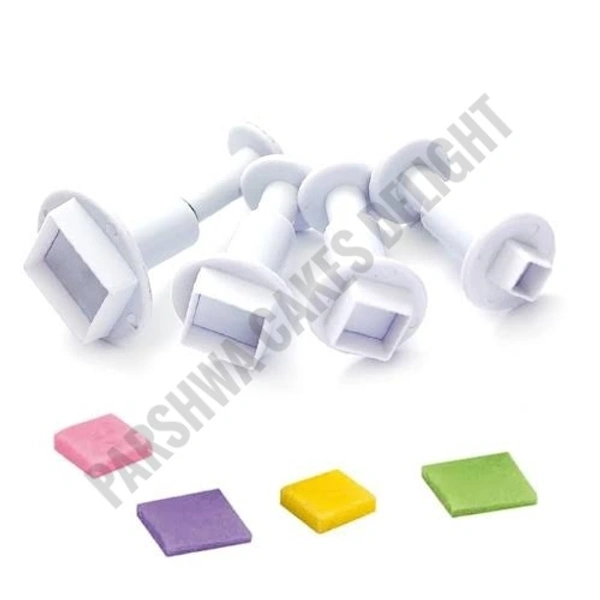 Square Shape Plunger Cutter - 4 Pcs