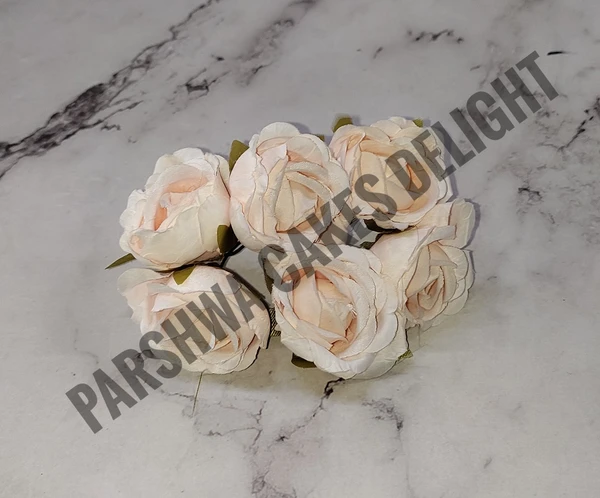 Dry Rose Flower - Delight 338, 6 Pcs Bunch