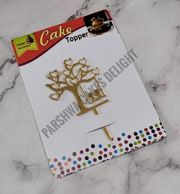 ACRYLIC TOPPER N - 160 Couple, 4.5 Inches, Gold