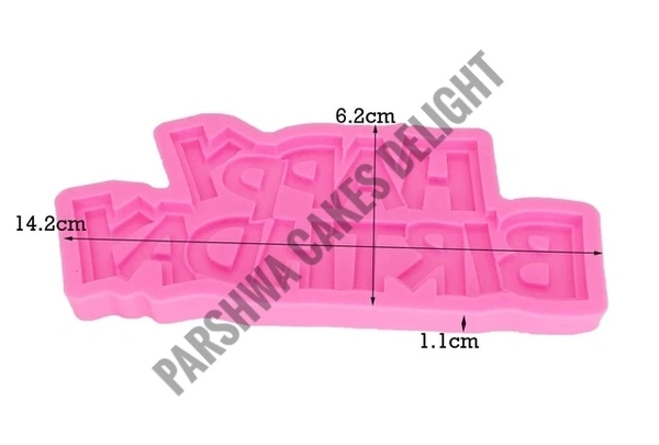 Happy Birthday Pink Silicone Fondant Mould