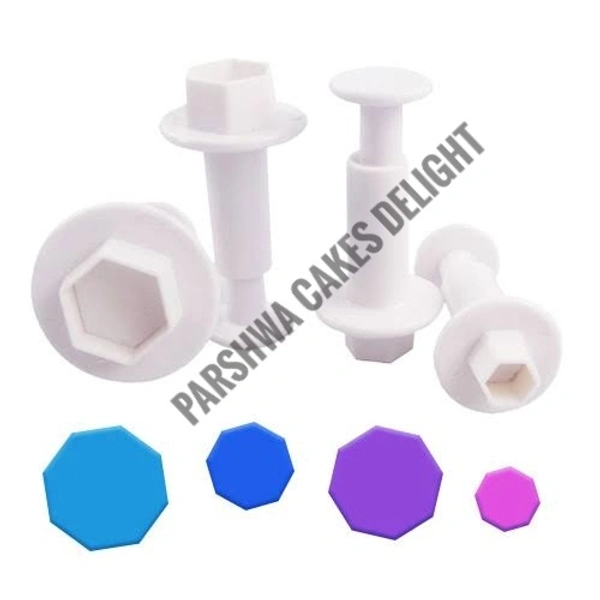 Hexagon Shape Plunger Cutter - 4 Pcs