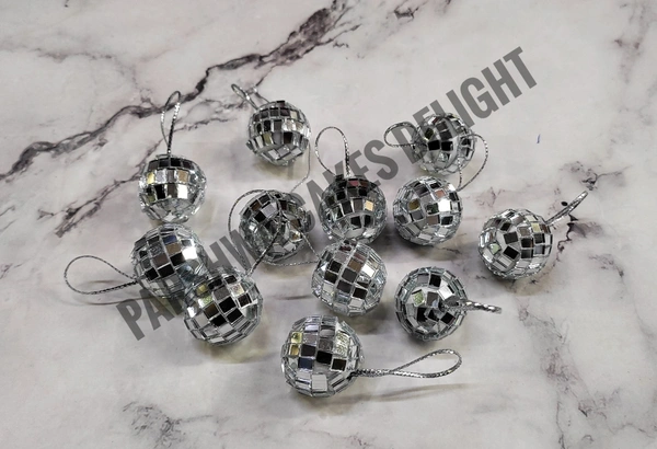 Mirror Disco Ball Set - 2 Cm, 12 Pcs Pack