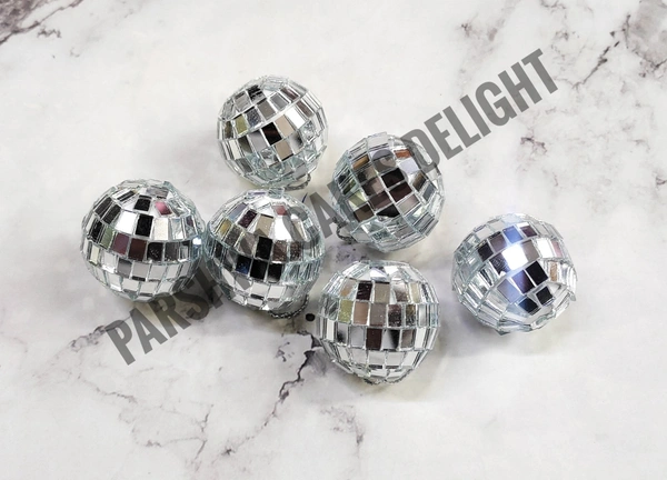 Mirror Disco Ball Set - 3 Cm, 6 Pcs Pack