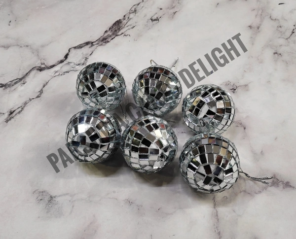 Mirror Disco Ball Set - 6 Pcs Pack, 4 Cm