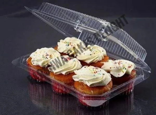 PVC CUPCAKE BOX - 6 Cavity, 10 Pcs Pack