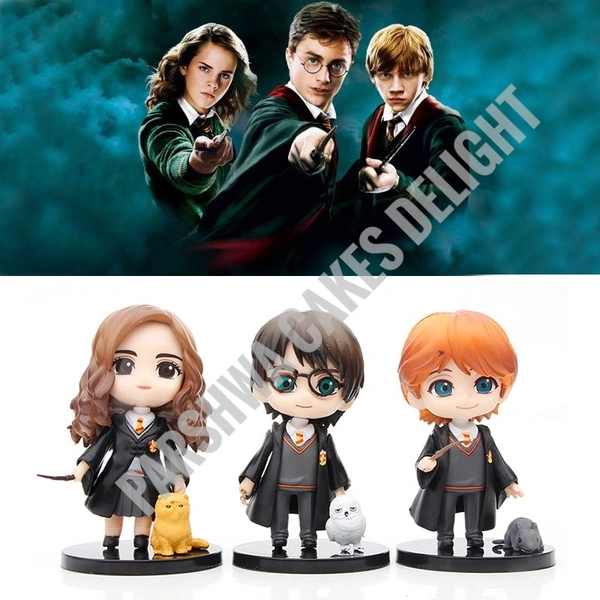 Harry Potter And Friends set Of 3 With Their Pets Action Figure Limited Edition