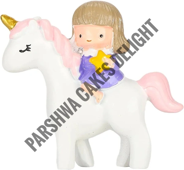 Girl Riding On Unicorn Horse Toy