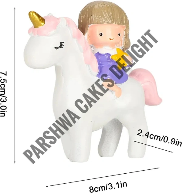 Girl Riding On Unicorn Horse Toy