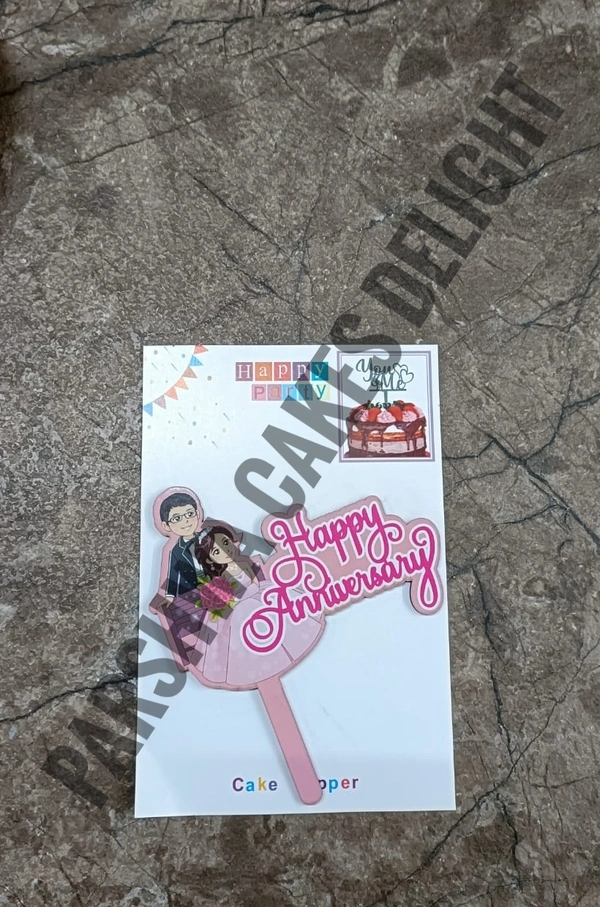 Mdf Cake Topper - Delight 5 Happy Anniversary