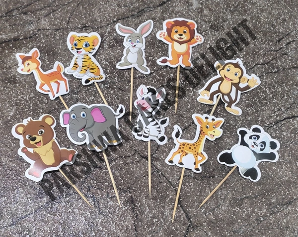 PAPER TOPPER - 10 PCS, JUNGLE THEME