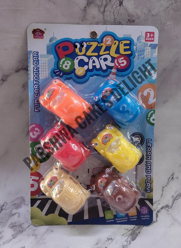 Puzzle Cars For Cake Decoration - 6 Pcs Pack