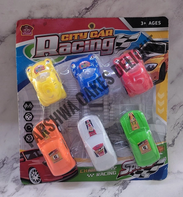 City Racing Car For Cake Decoration - 6 Pcs Pack