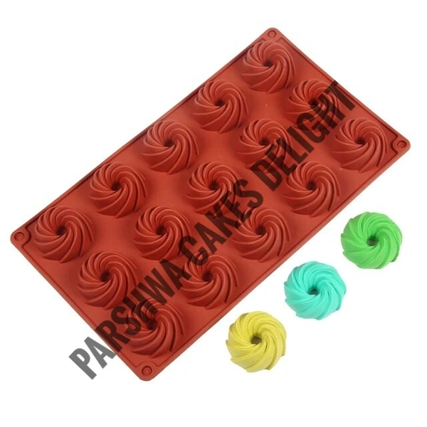 Spiral Shape Bundt Silicone Mould - 15 Cavity