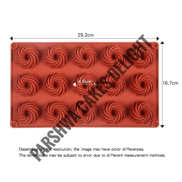 Spiral Shape Bundt Silicone Mould - 15 Cavity