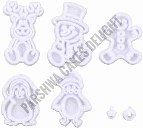 Fondant Christmas Cutter - Pack Of 5 Pcs