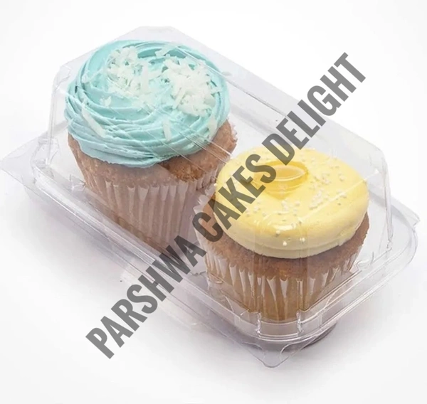 PVC CUPCAKE BOX - 10 Pcs Pack, 2 Cavity
