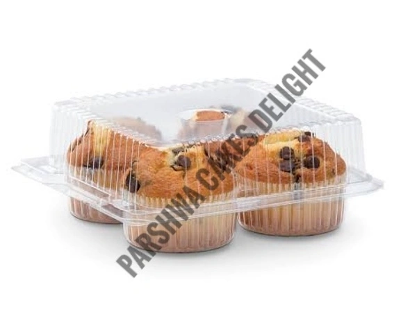 PVC CUPCAKE BOX - 10 Pcs Pack, 4 Cavity