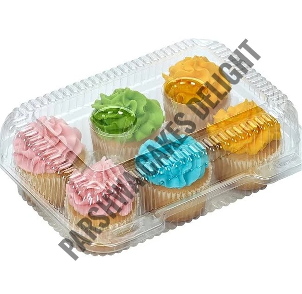 PVC CUPCAKE BOX - 6 Cavity, 10 Pcs Pack