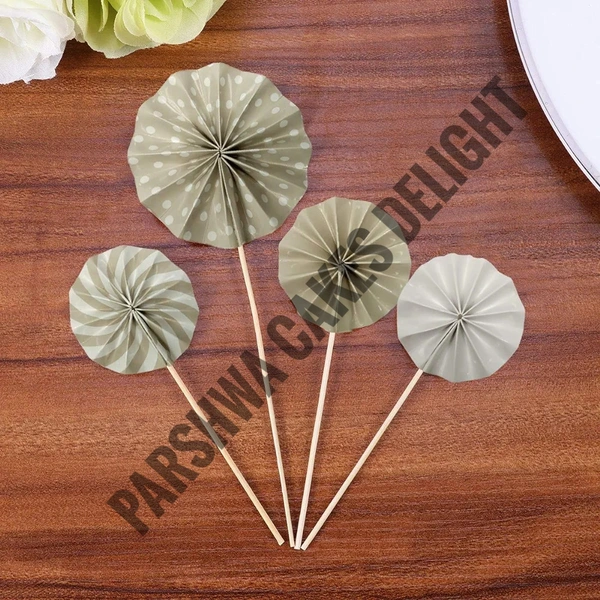 Paper Fans For Cake Decoration - Delight 13, 4 Pcs