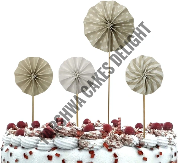 Paper Fans For Cake Decoration - Delight 13, 4 Pcs