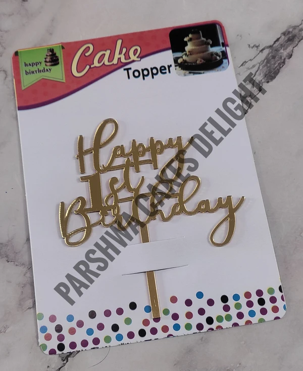 ACRYLIC TOPPER HB - Happy 1st Birthday, 4.5 INCH, 50