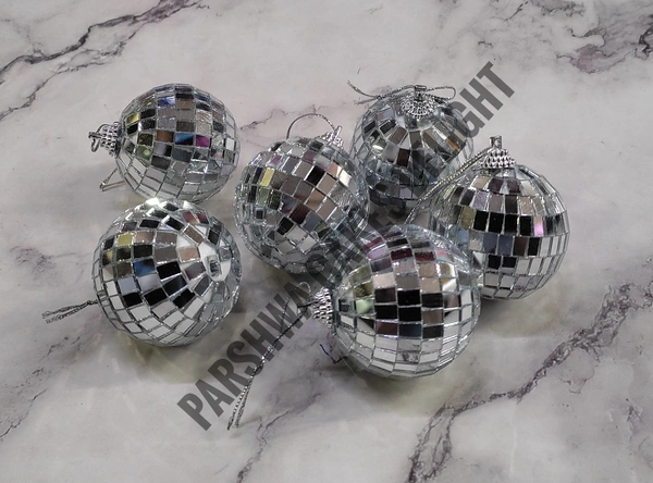 Mirror Disco Ball Set - 5 Cm, 6 Pcs Pack