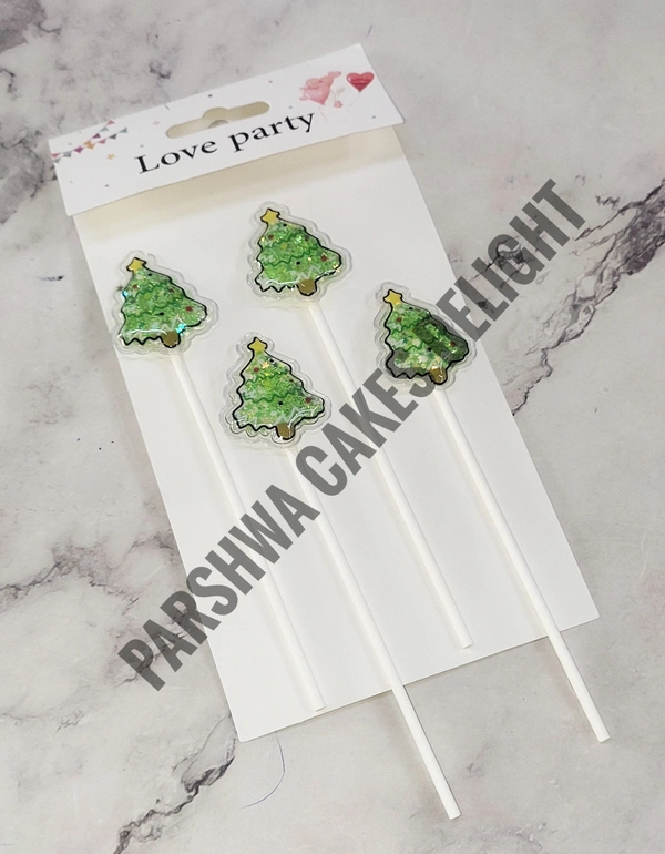 Christmas Theme Topper - 4 Pcs Pack, Tree
