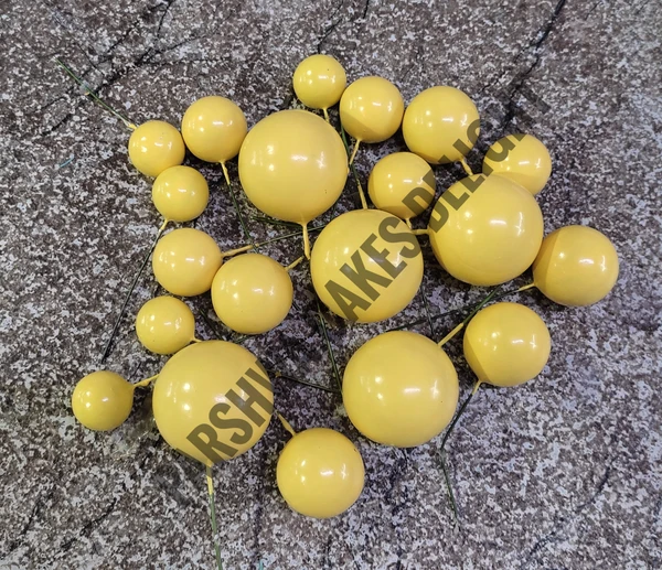 Imported Faux Balls - 2Cm - 2.5Cm - 3Cm - 4Cm, Dark Yellow