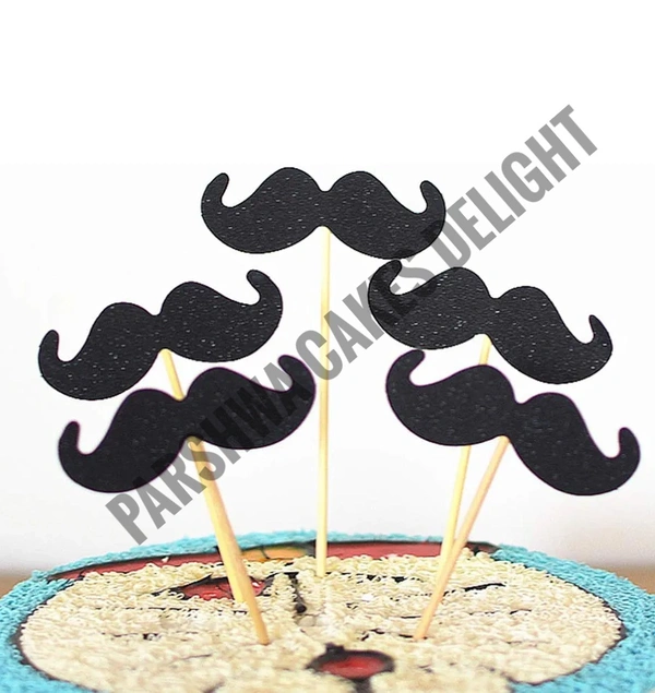 Cake Topper - 5 Pcs, Moustache