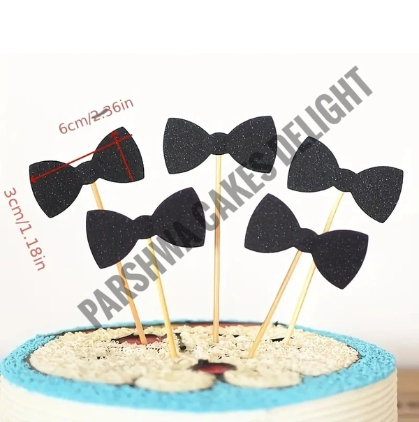 Cake Topper - Bow, 5 Pcs