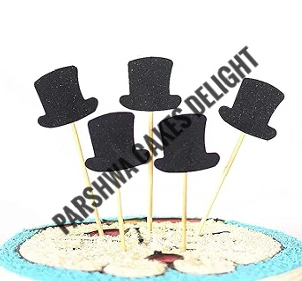 Cake Topper - Hat, 5 Pcs