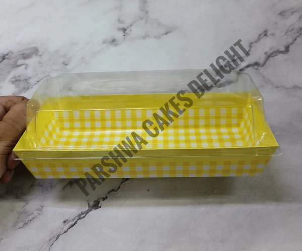 Rectangular Plum With Lid - Yellow, 10 Pcs Pack