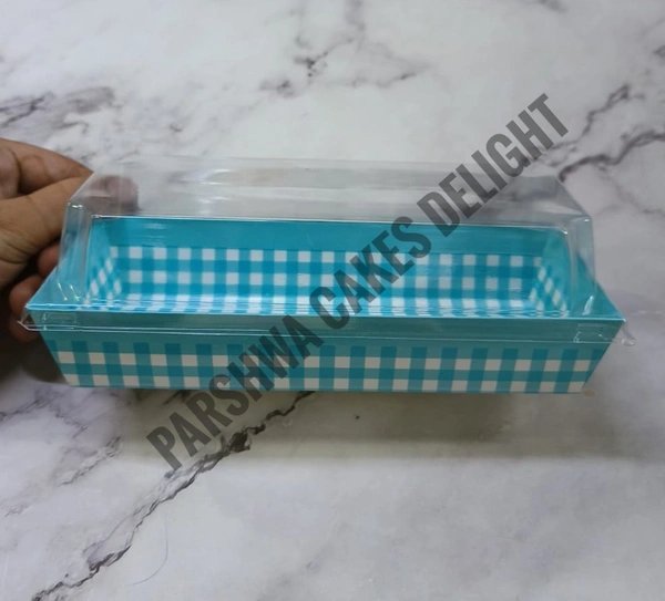 Rectangular Plum With Lid - Blue, 10 Pcs Pack